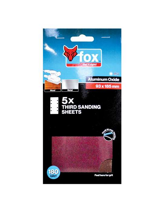 Abr Fox Sand 93 X185 Mm 180 G Valcro P/5 Xxx