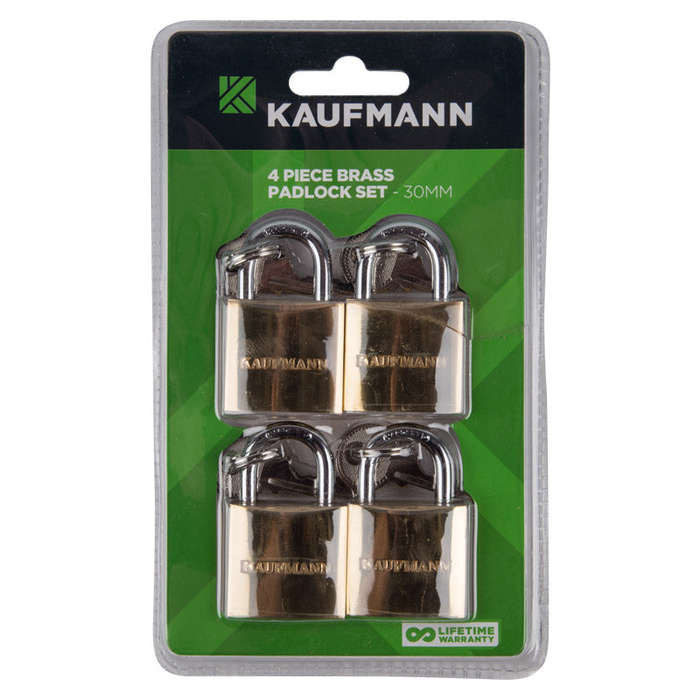 Kaufmann Brass Lock Set 4 Pc 30 Mm