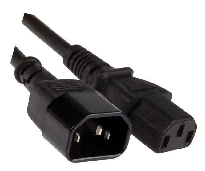 C13 Socket C14 Plug Iec Power Lead Black 1.8m Miec Fiec 0.75 X3 Bk L:1,800