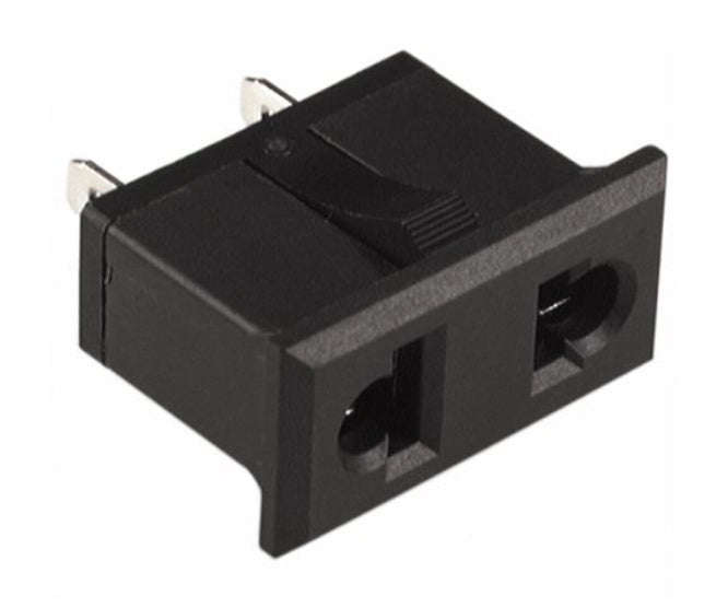 Ac Socket Flat+Round 2 Pin P/Mnt As 15 B