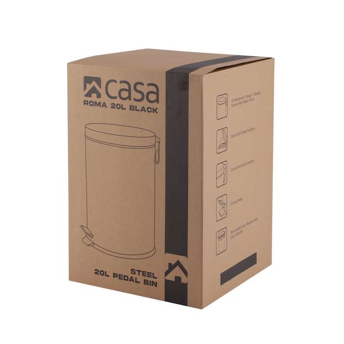 20 L Steel Pedal Bin Roma