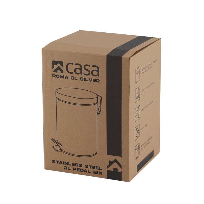 3 L Steel Pedal Bin Roma