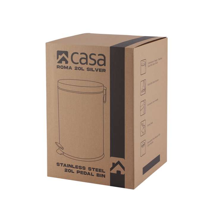 20 L Steel Pedal Bin Roma