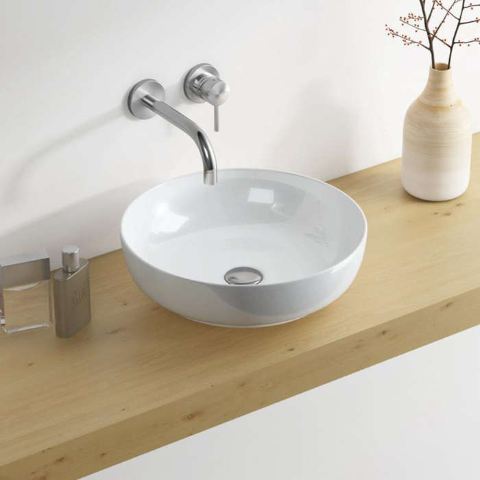 Basin Free Standing Pebble 0 T/H Rd 405 X405 X430 Mm