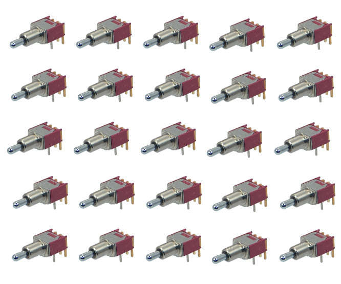 Mini Toggle Switch Spdt R/A On On Pcb Red 100/Tray Mts 102 C3