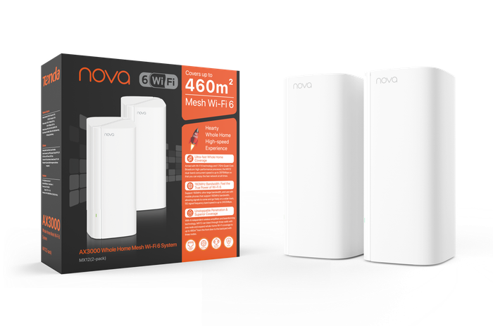 Tenda AX3000 Whole Home Mesh Wi-Fi 6 System 2 Pack
