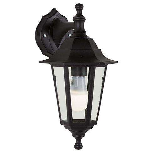 ***Plastic Lantern 6 Panel Down Facing Black