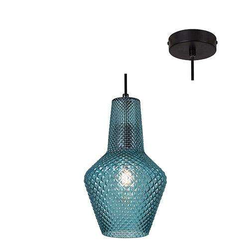 ***Milano Pendant 245mm Blue Glass