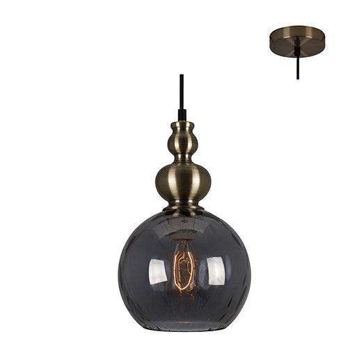Victoria Pendant 190mm Smokey Glass