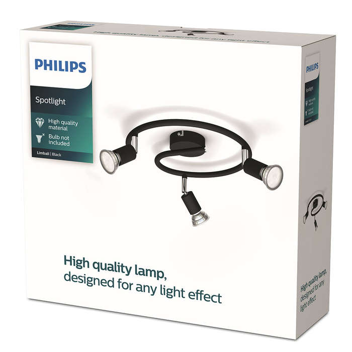 Philips Spotlight Spiral Black 3 X50 W Downlighter