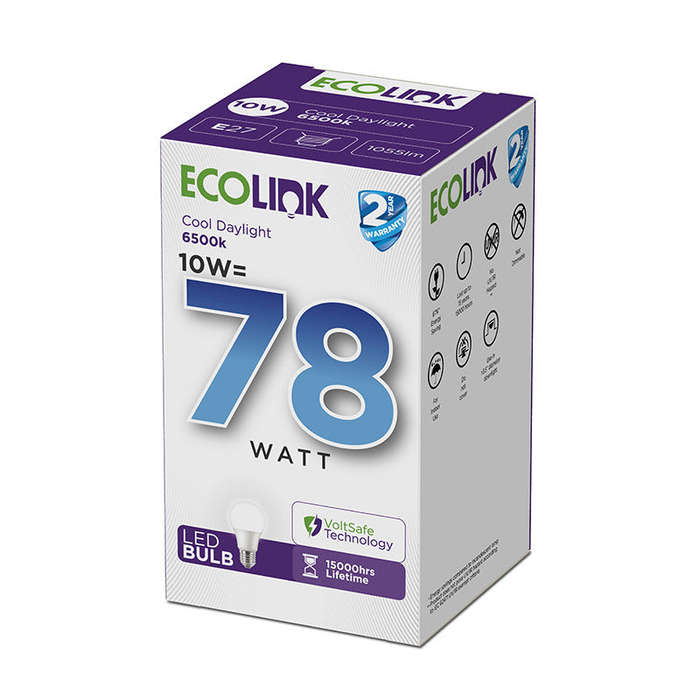 Ecolink Globe Led 10 W Screw Type Cool White