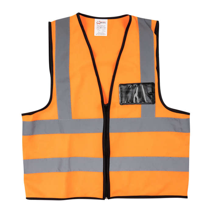 Pioneer Reflective Vest Zip Id Pouch Orange 3 Xl