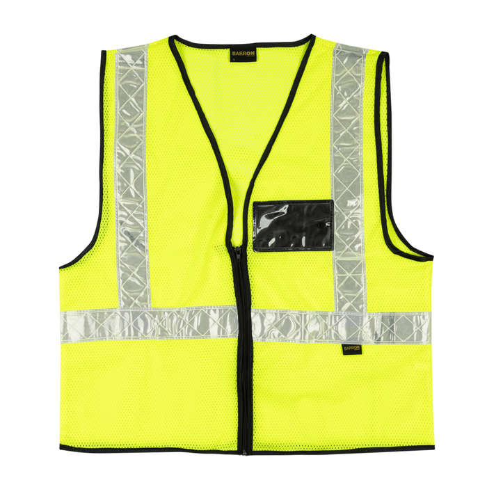 Pioneer Reflective Vest Zip Id Pouch Lime 4 Xl