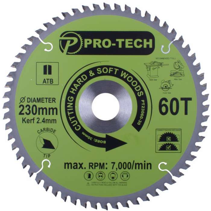 Saw Blade Tct 230 X 2.4 X 30 X 60 T Wood Prof.