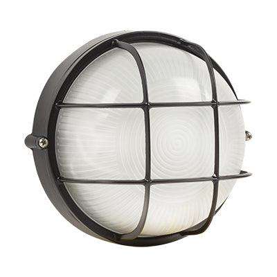 ***Round Small Grid Bulkhead Black 1x E27 (B53 B)