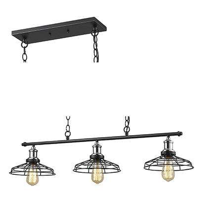 Grid 3 Lt Pendant Black/Chrome E27 3x40w