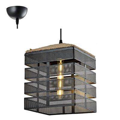 ***Mesh Square Pendant Black E27 1x60w