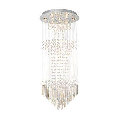 ***10 Lt Cascade Chandelier Crystal Chrome Gu10 10x50w
