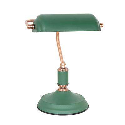 ***Bankers Table Lamp Green & Copper 1x E27