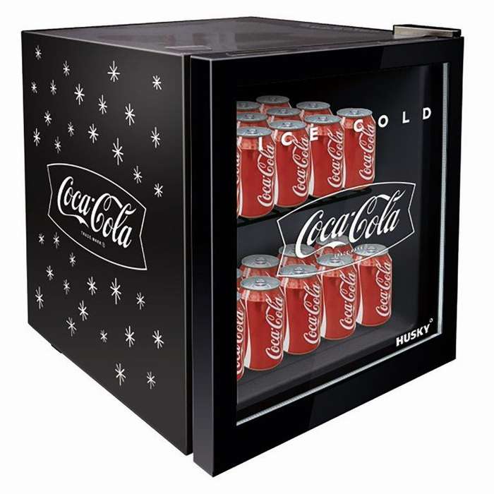 46 L Counter Top Beverage Cooler W/ Glass Door Coca Cola Black