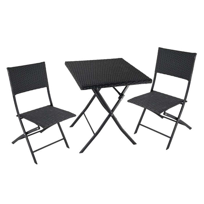 Seagull Panama Rattan 3 Piece Set Injection Moulded SetChair: 45x57x81 Cm Table: 58x58x70 Cm Fra...