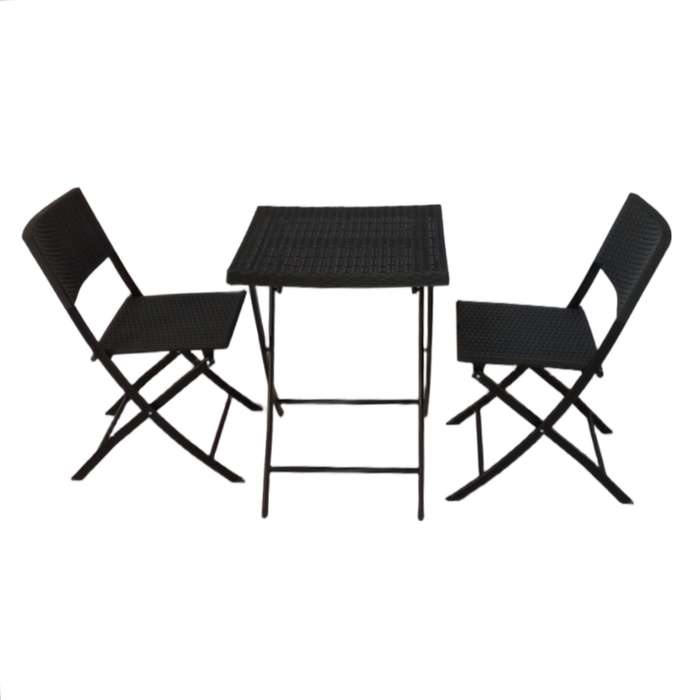 Seagull Panama Rattan 3 Piece Set Injection Moulded SetChair: 45x57x81 Cm Table: 58x58x70 Cm Fra...