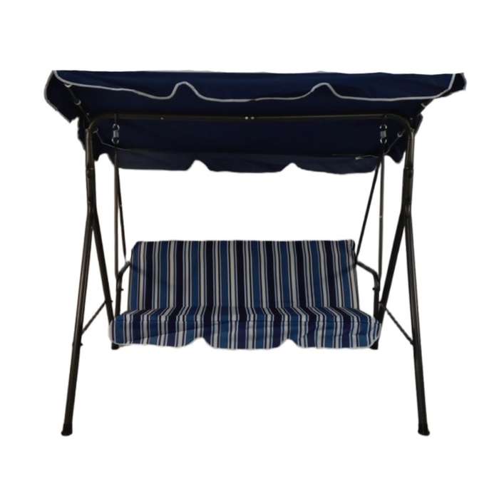 Seagull Chill Out Garden SwingDark Grey Steel Frame Fabric Polyester Blue Stripe