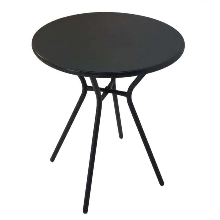Seagull Polymer Table 60 Cm Size:D60*H70 Cm,Steel 22 Mm, Polymer Top Colour: Black