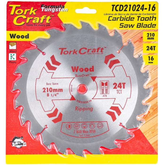 Blade Tct 210 X 24 T 16 Mm General Purpose Rip