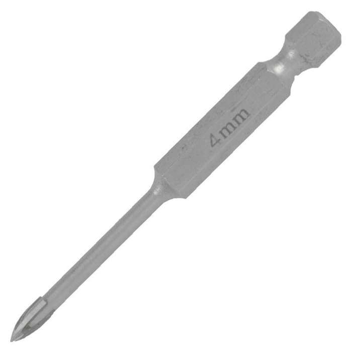 Glass & Tile Drill 4 Mm 4 Flute With Hex Shank