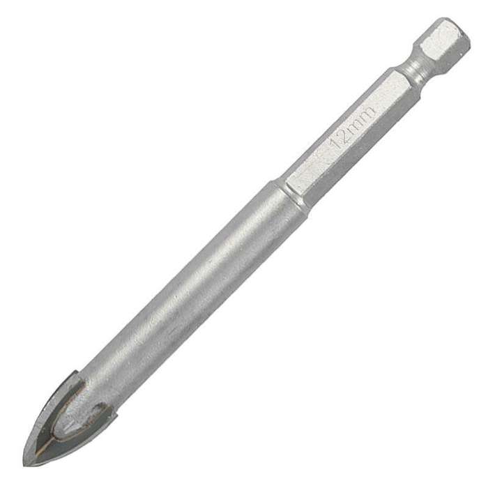 Glass & Tile Drill 12 Mm 4 Flute With Hex Shank