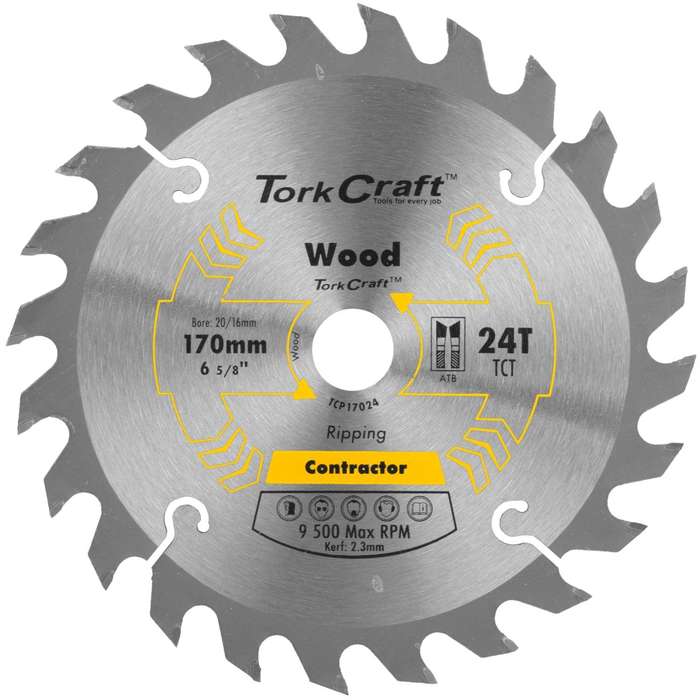 Blade Contractor 170 X 24 T 20/16 Circular Saw Tct