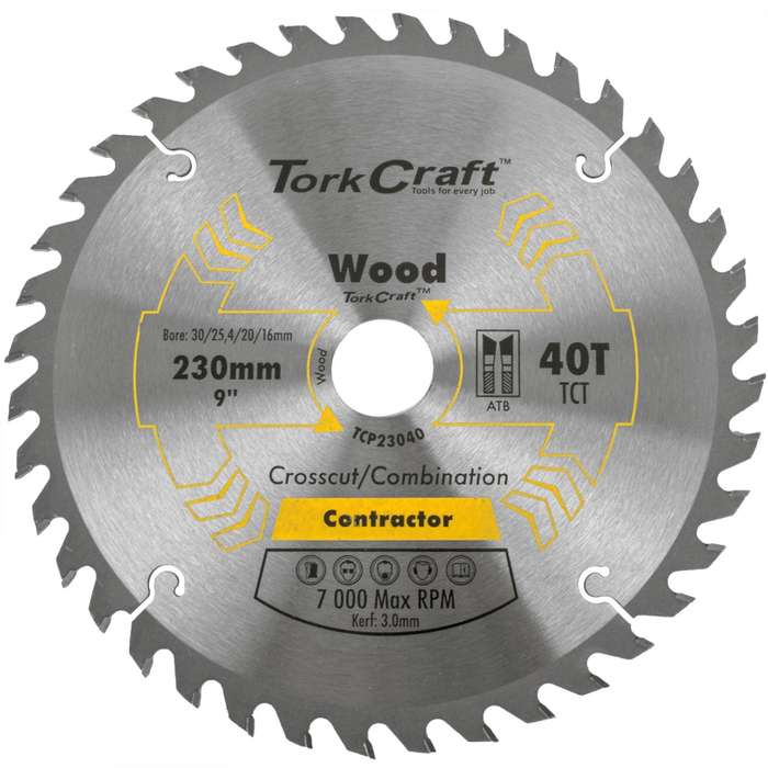Blade Contractor 230 X 40 T 30/1/20/16 Circular Saw Tct