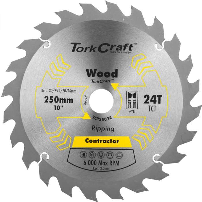 Blade Contractor 250 X 24 T 30/16 Circular Saw Tct
