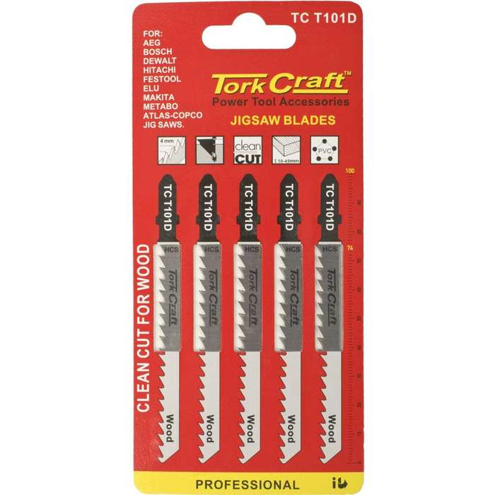 T Shank Jigsaw Blade For Wood 4 Mm 6 Tpi 100 Mm 5 Pc