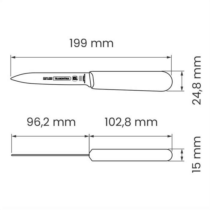 Tramontina Professional Paring Knife 10 Cm Blk Bp
