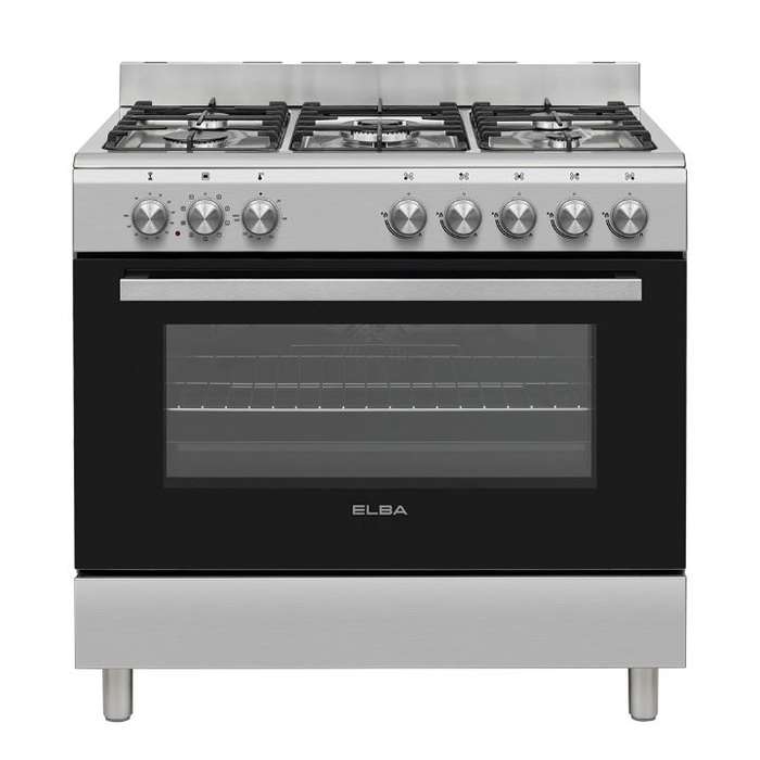 Elba Essential 90Cm 5 Gas Cooker With Electric Oven-Stainless Steel