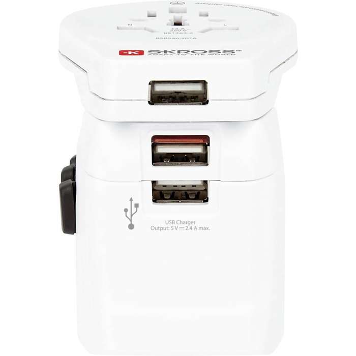 SKROSS- PRO Light 3xUSB - World Travel Adapter