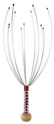 Casey 12 Fingers Head and Scalp Hand Held Manual Massager - Red