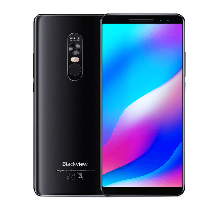 Blackview MAX 1 Laser Projector Smartphone - 6GB, 64GB, Dual-SIM, Touch-ID - Black