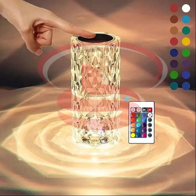 Remote Control Rechargeable Crystal LED Table Lamp