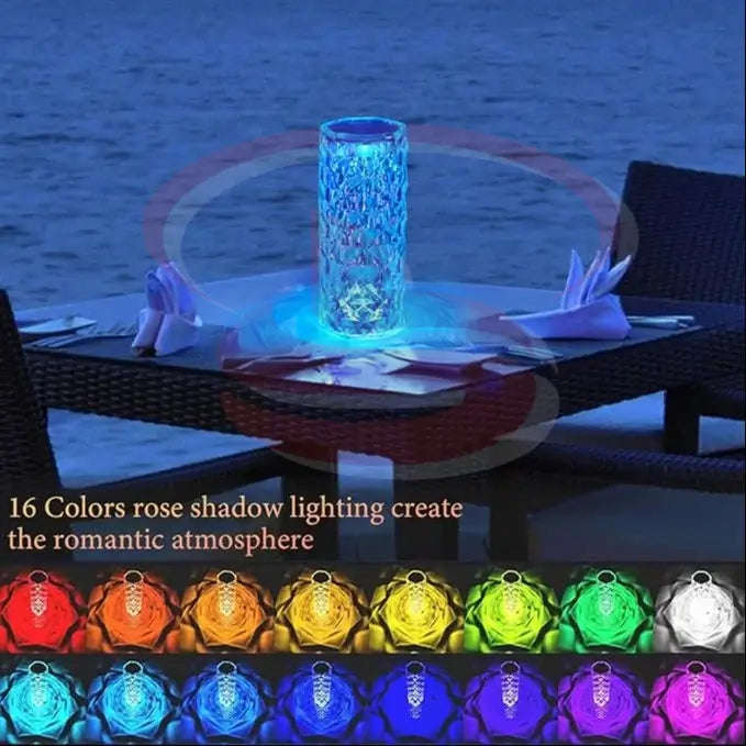 Remote Control Rechargeable Crystal LED Table Lamp
