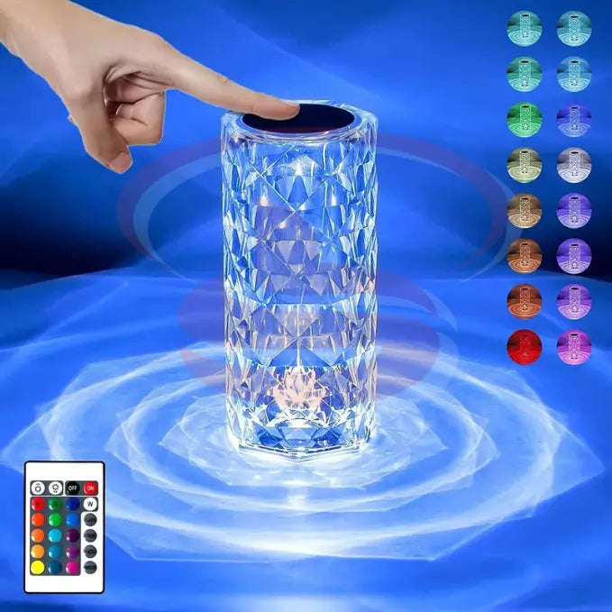Remote Control Rechargeable Crystal LED Table Lamp