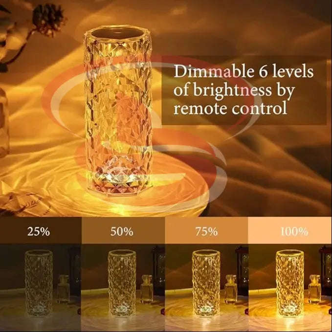 Remote Control Rechargeable Crystal LED Table Lamp