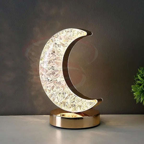 Moon Shape Rechargeable Crystal Touch Table Lamp