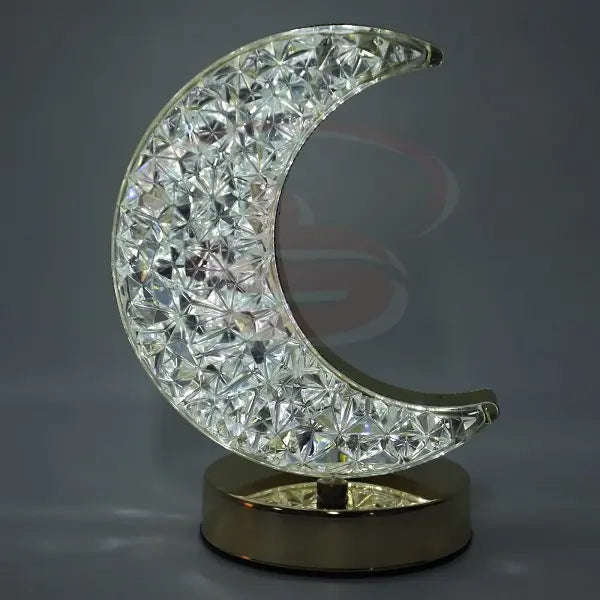 Moon Shape Rechargeable Crystal Touch Table Lamp