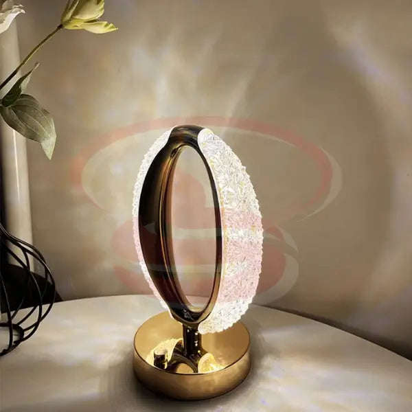 Modern Rechargeable Oval Shape Crystal Touch Table Lamp
