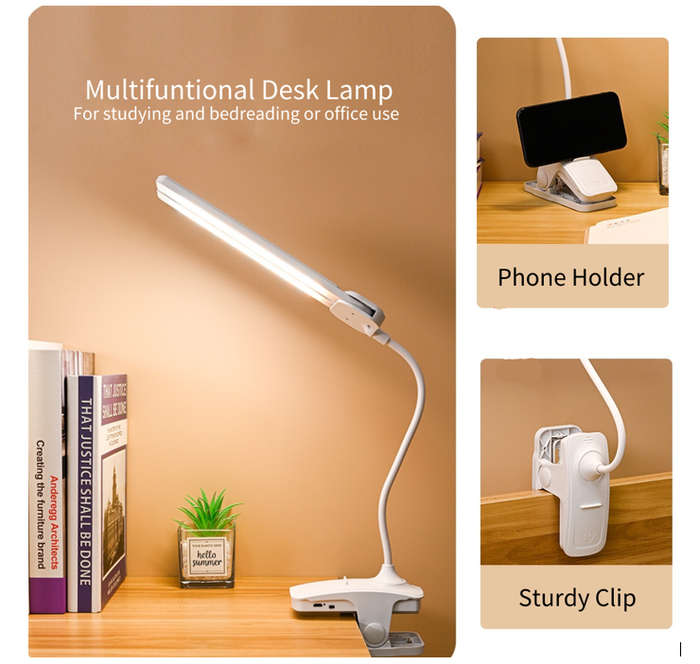 3 Colour Modes Cordless Adjustable Angle Rechargeable Desk Lamp