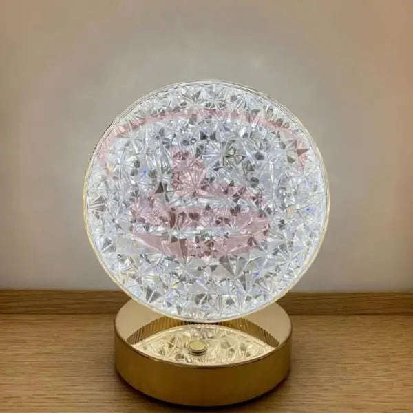 Round Shape Crystal Rechargeable Touch Table Lamp