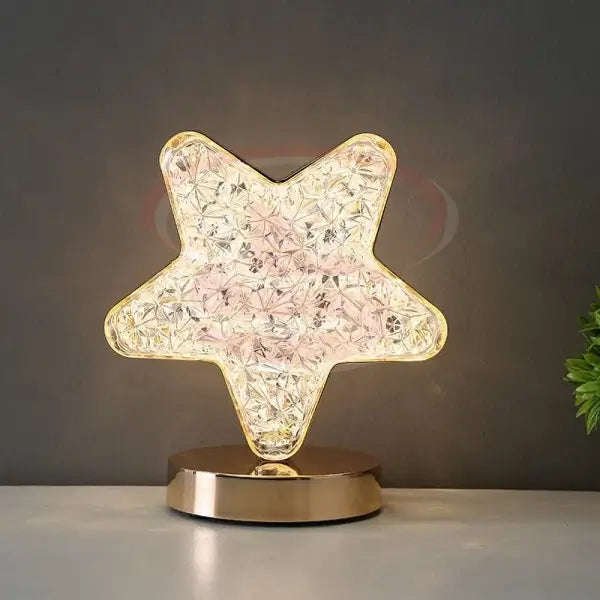Star Shape Rechargeable Crystal Touch Table Lamp